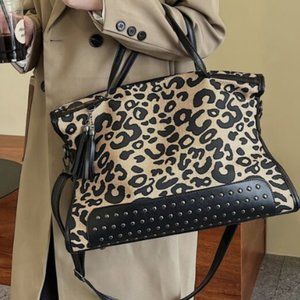 Canvas Leopard Purse